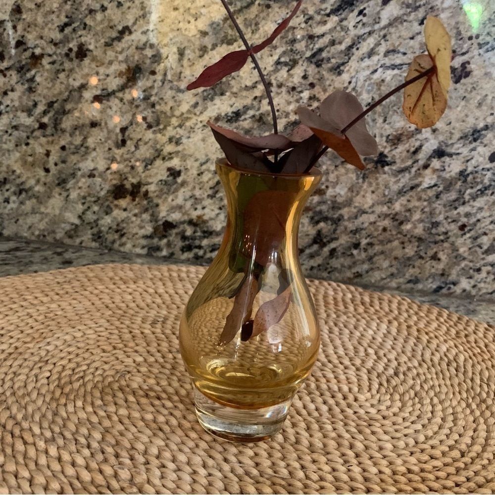 Amber glass vase